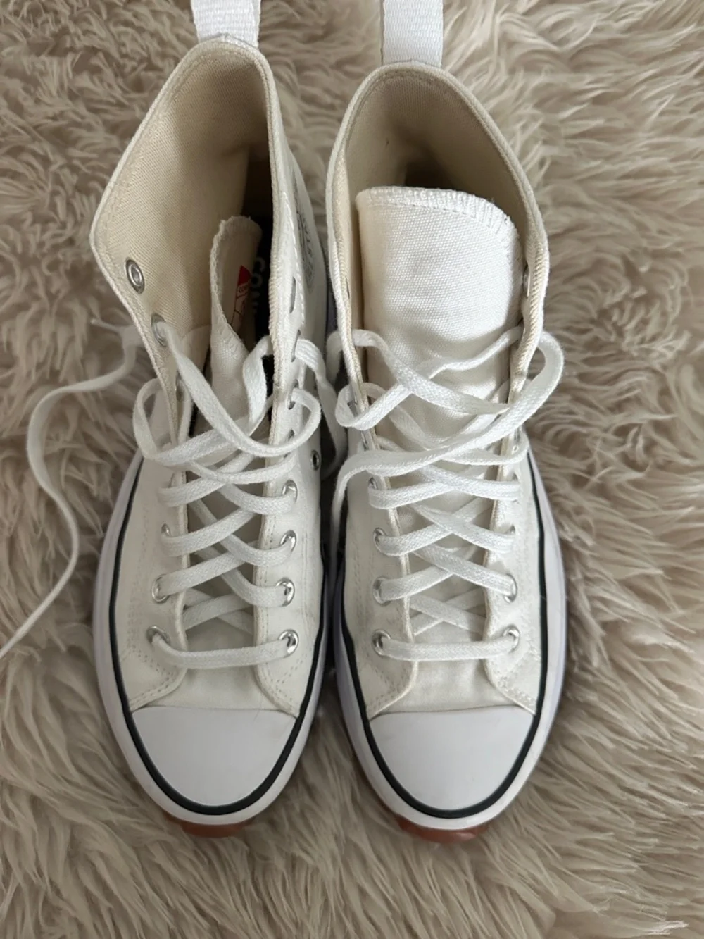 Converse White High-Top Chunky Platform Sneakers - Picture 3 of 5